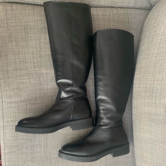 Mango Leather tall boots 10 riding 42 Eur - Picture 8 of 16